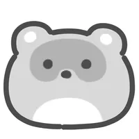 gray raccoon sticker icon