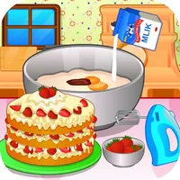 Cooking strawberry short cake icon