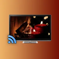 Fireplace and Candles on TV icon