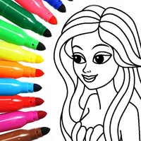 Coloring book 4 girls icon