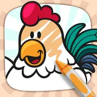 Color farm animals - coloring book icon