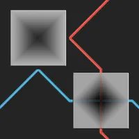 Lazers Puzzle. Colored rays icon