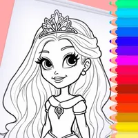Paint and color princesses icon