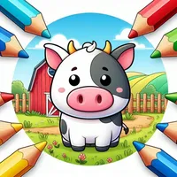 Farm Animals Coloring Book . icon