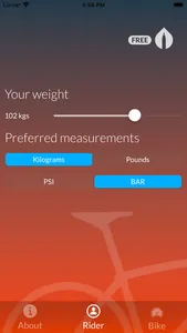 Tire Pressure for cyclists screenshot 1