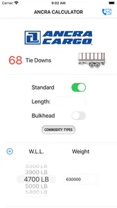 Ancra Tie Down Calculator screenshot 1