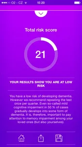 Dementia Test - risk calculator of dementia screenshot 1