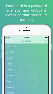 Passboard - Logins and Passwords Credentials Keyboard screenshot 0