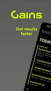 Gains: Simple workout tracker screenshot 0