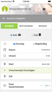 Fahrgemeinschaft screenshot 2