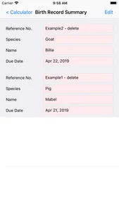 Gestation Table Calculator screenshot 1