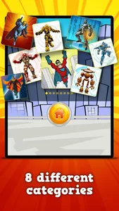 Superheroes & Action Robots : Matching Games screenshot 2