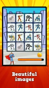 Superheroes & Action Robots : Matching Games screenshot 3