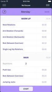 No Excuse - training timer screenshot 1