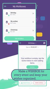 WishBox Application screenshot 1