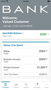 BANK mobile for iPhone screenshot 2