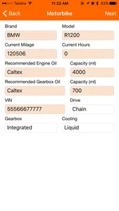 Motorbike Service - motorcycle maintenance log book screenshot 1