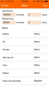 Motorbike Service - motorcycle maintenance log book screenshot 2