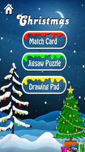 Christmas Games 3 in 1- Match Puzzle Jigsaw Puzzle and Drawing Pad screenshot 0