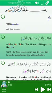 Quran Audio in Arabic, Swedish screenshot 2