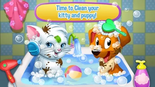 Pets Wash & Dress up - Play Care Love Baby Pets screenshot 0