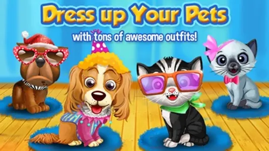 Pets Wash & Dress up - Play Care Love Baby Pets screenshot 1