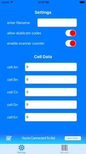 XLScanner - Barcode to xls via email screenshot 1