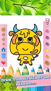 Farm Animals Drawing Coloring Book - Cute Caricature Art Ideas pages for kids screenshot 2