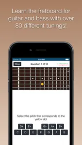 Fretboard Trainer - Learn the notes for guitar and bass screenshot 0