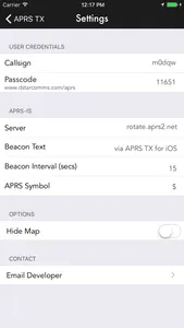 APRS TX screenshot 1