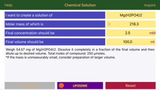 Chemical Solution Simple screenshot 0