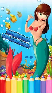 Mermaid Princess Coloring Book - Printable Coloring Pages with Finger Painting screenshot 0