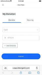 SiteOrganic Online Giving screenshot 8