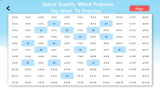 Multiplication Fact Workout screenshot 1