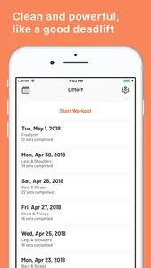 Liftoff - Workout Log screenshot 0