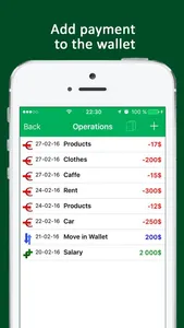 My wallet: cost accounting screenshot 2