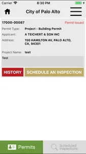 Palo Alto Inspection Request screenshot 2