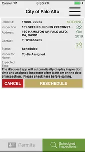 Palo Alto Inspection Request screenshot 3