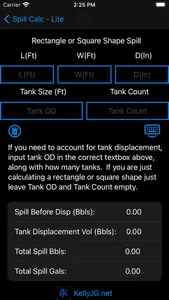 Spill Volume Calculator screenshot 1