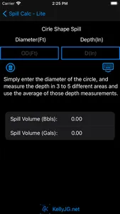 Spill Volume Calculator screenshot 2