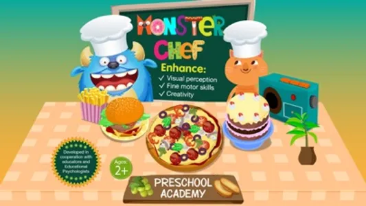 Monster Chef - Baking and cooking with cute monsters - Preschool Academy educational game for children screenshot 1