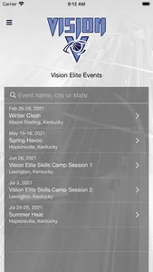 Vision Elite Events screenshot 0