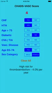 CHADS-VASC Calculator screenshot 0