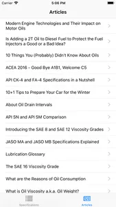 Oil Specifications screenshot 1