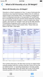 Oil Specifications screenshot 2