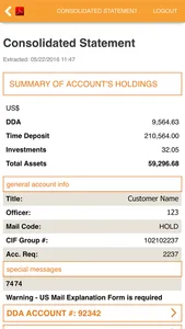 IDB Bank Consolidated Statement screenshot 3