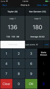 Darts Scoreboard X01 screenshot 2