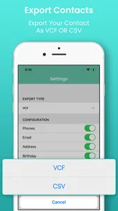 Contacts Backup Export vcf/xls screenshot 4