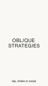 Oblique Strategies SE screenshot 0