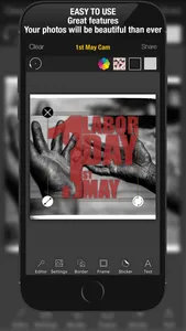 1st May Cam Labor & Workers Day Photo Editor – Add MayDay greetings text and sticker over picture screenshot 2